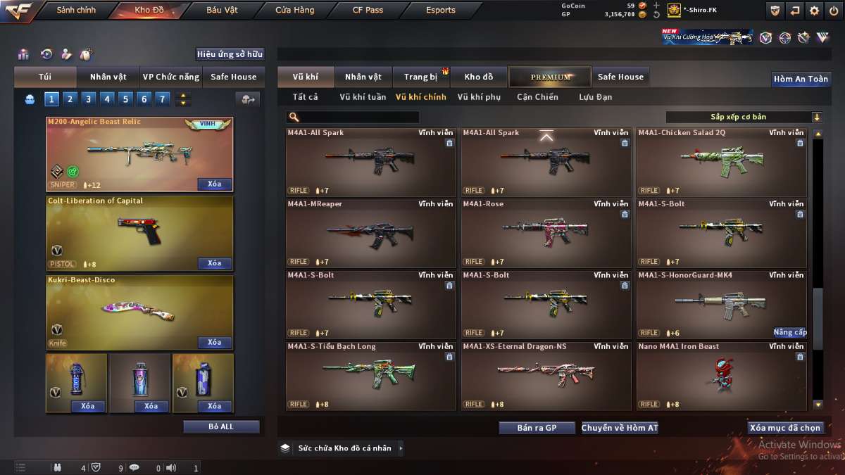 shop acc cf uy tin gia re